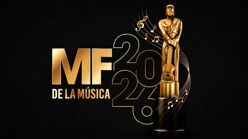 Logo de los Premios Martín Fierro de la Música con artistas urbanos de fondo